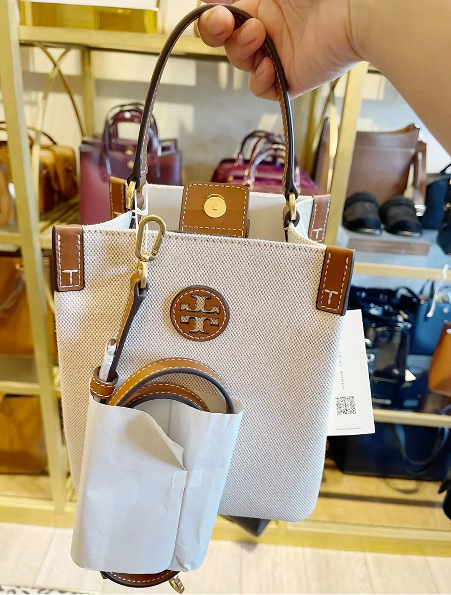 Tory Burch White & Brown Cuoio Blake Bucket Bag, Best Price and Reviews