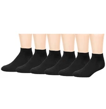6 Pairs Men Ankle Socks Black Soft & Comfort