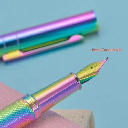 HongDian Rainbow Forest Metal Fountain Pen Colored EF/F/M/Bent Gift Office Pen image 9