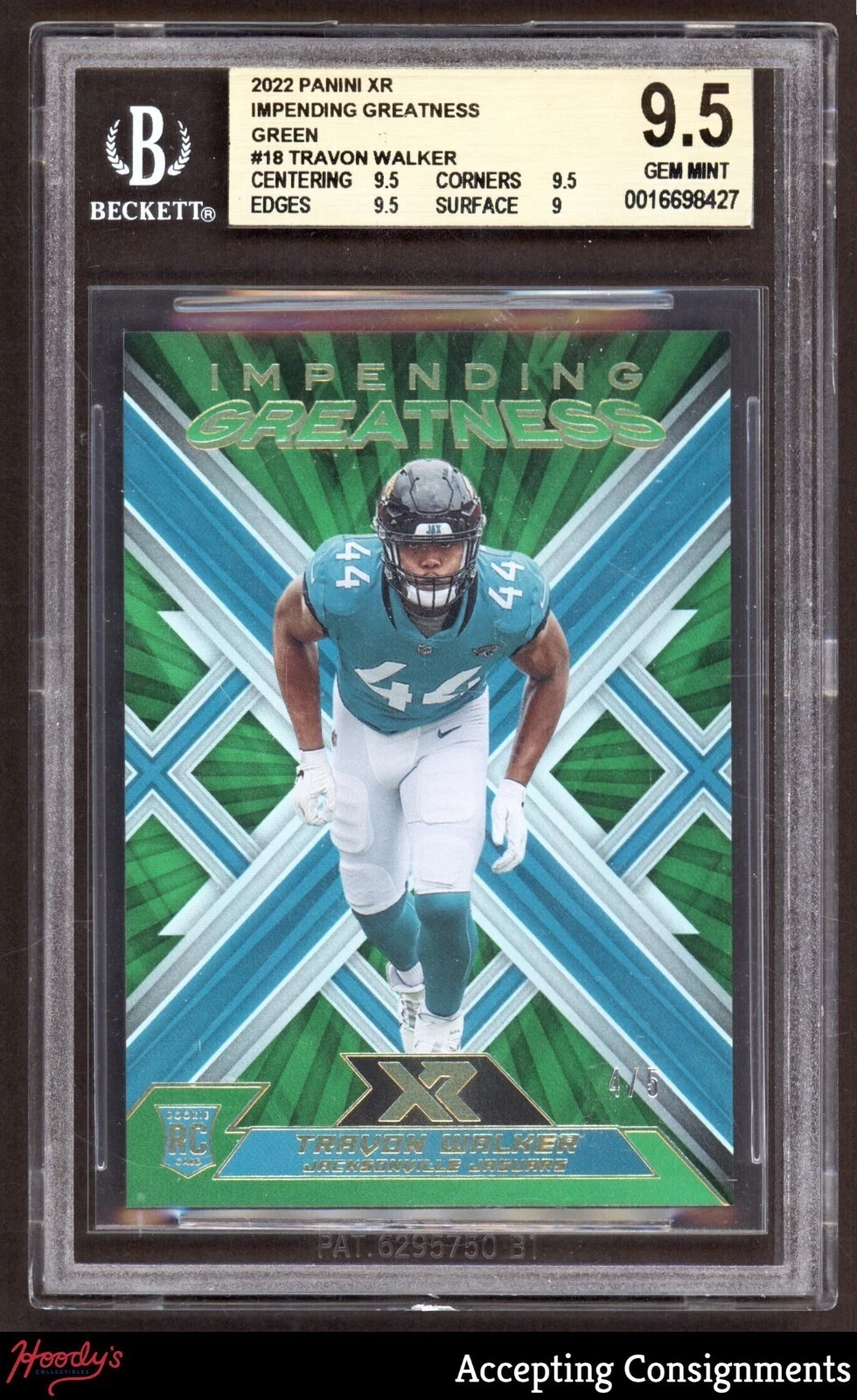 Travon Walker Panini XR Impending Greatness #IMG18 Purple