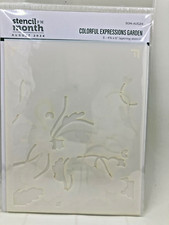 SPELLBINDERS STENCIL OF THE MONTH-AUGUST 2024- "COLORFUL EXPRESSIONS GARDEN"