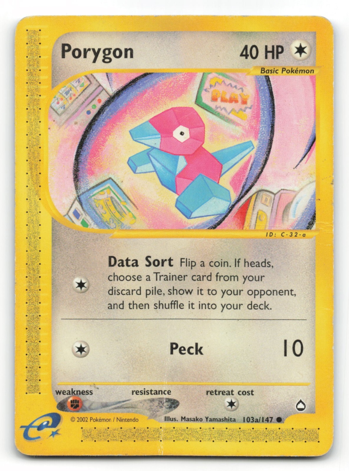 Pokemon Card - PORYGON - Aquapolis - Common - 103a/147  !!!