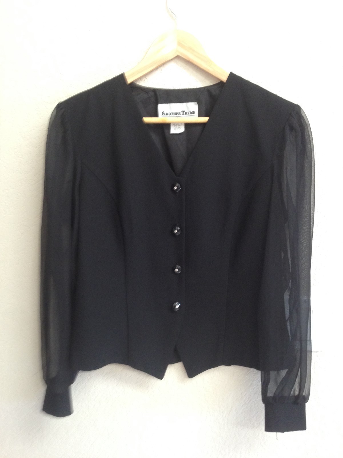 Another Thyme Black Formal Button Down Shirt Size… - image 1