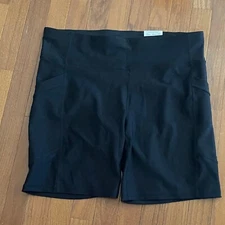 Xersion Womens Black Fitted Compression Bike Shorts Size Extra Large New XL E5
