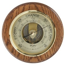 Woodford Solid Wooden Oak Round Wall Mounted Barometer 1622