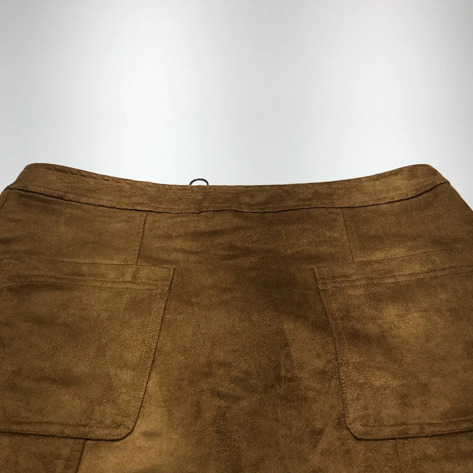 Юбка женская Old Navy размер 12 бровь искусственная замша трапециевидная короткие мини опрятные карманы - Изображение 3 из 4