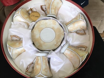 D Lusso Gold design 12 Piece Demitasse Espresso Set