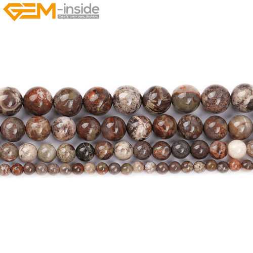 Rain Forest Onyx Agate 15" Strand Brown Natural Beads For Women's Jewellery - Picture 3 of 49