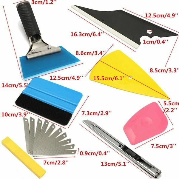 Kit de herramientas aplicadoras de instalación de envoltura de película para teñir ventanas de auto escobilla de goma 8 un. Foto 2 de 4