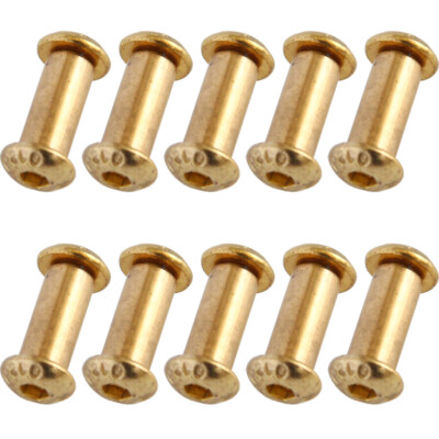 Brass Rivets Handle 10X Brass Knife Handle Rivets Pins Fasteting Screws Lock Bolts Hexagon ...