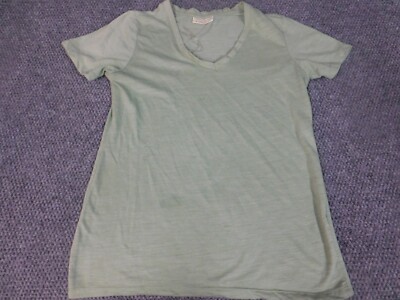 Bobbie Brooks Womens Blouse Medium Green button pullover stretch