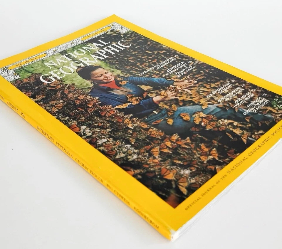 National Geo August 1976 - Mexico, Monarch Butterflies, Venezuela Vintage - Image 3 of 4