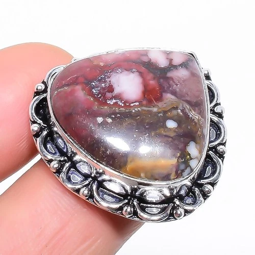 Natural Mookaite Gemstone 925 Sterling Silver Ring Size 9 y064