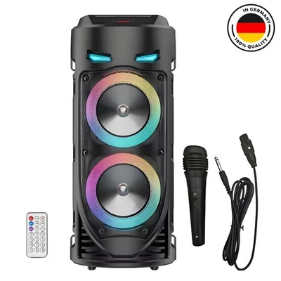 TOYANDONA NEU 4" Kabelloser Bluetooth 5.0 Lautsprecher Subwoofer Musikbox mit Mikrofon DHL