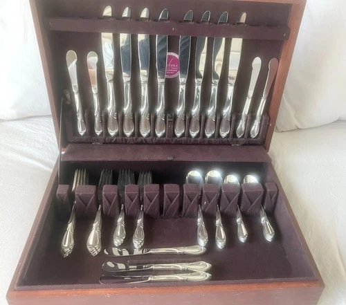 Rhapsody International Sterling Silver Flatware 8 Full Settings-48 pieces +case