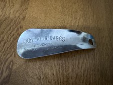 VINTAGE SHOE WITH DAGGS METAL ADVERTISING SHOEHORN SHOE HORN LE-ROY NY