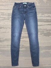 7 For All Mankind The Skinny Jeans Size 24 24x29 Dark Blue B air Denim Stretch