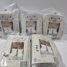 New Sealed Vintage Lot Of 5- Treasured Toggery 1 Pair White Shoes & Socks each