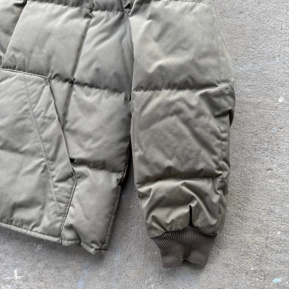 Chaqueta De Colección Eddie Bauer Plumón de Ganso Para Hombre XL Verde Oliva Botón Pana Cuello Foto 4 de 4