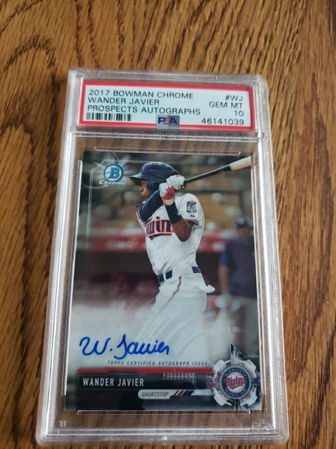 2017 Bowman Chrome Wander Javier #WJ Prospects Autographs RC PSA Gem Mint 10