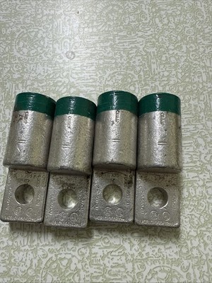VC TOOLS VCELC-050-12H1 COMPRESSION LUG 1 HOLE 250-500CU CRIMP GREEN Lot Of 4