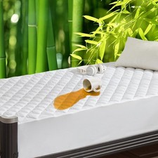 UNILIBRA Twin XL Mattress Pad Waterproof Rayon Made from Bamboo, Fitted Deep ...