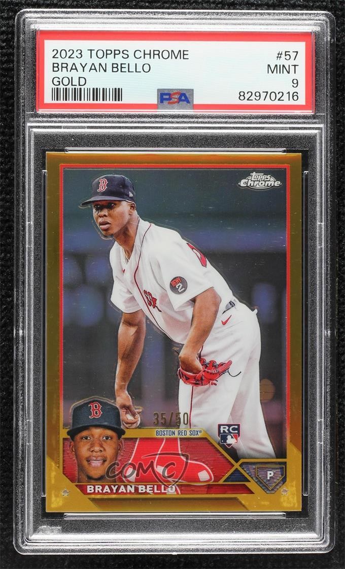 2023 Topps Chrome Gold Refractor 35/50 Brayan Bello #57 PSA 9 MINT Rookie RC vv7