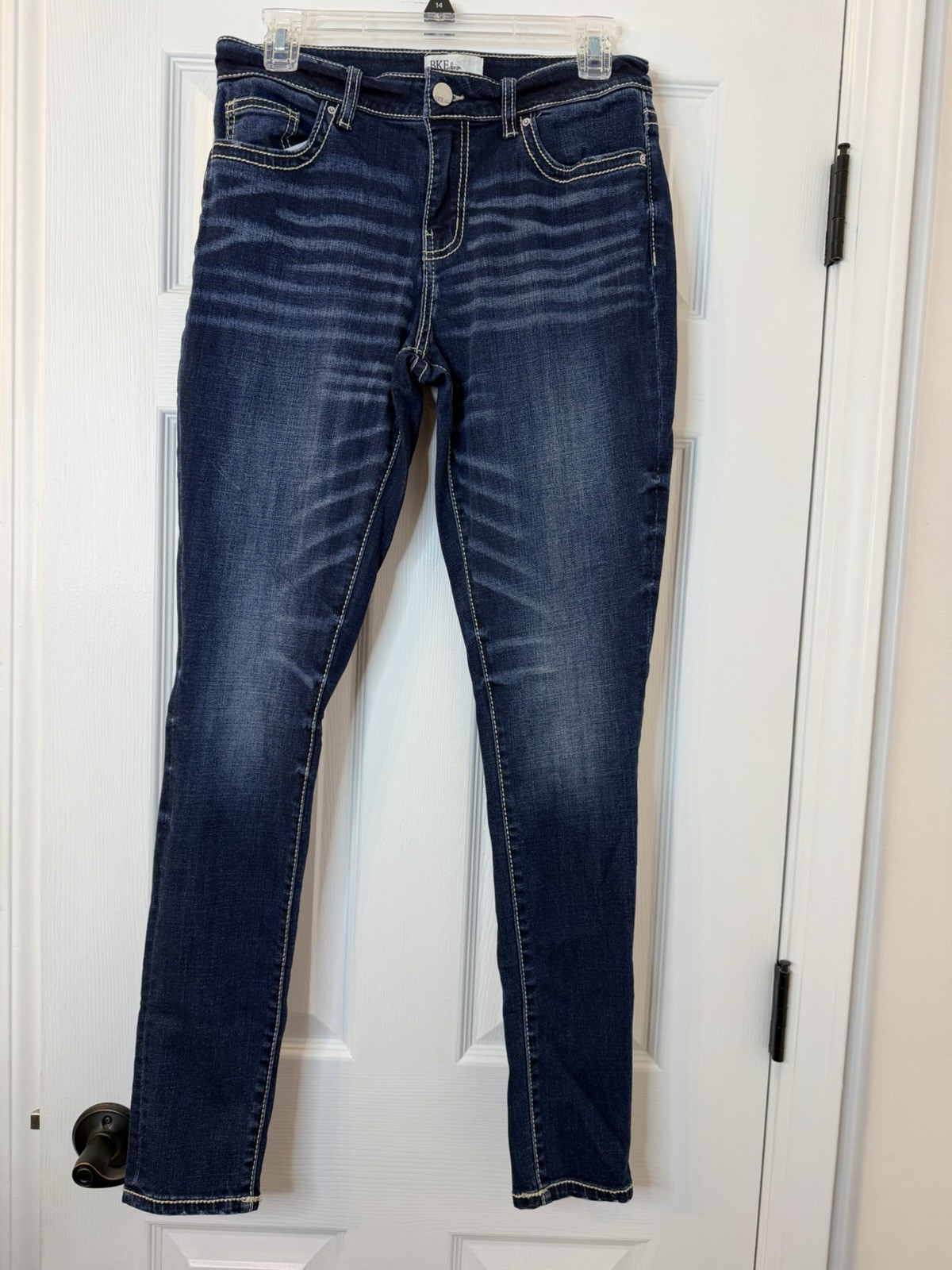 BKE Skinny Jeans Blue Medium Wash Stretch Denim Button Zip 5-Pocket Women’s-image