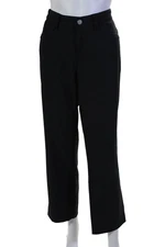 BASLER Womens Zipper Fly Mid Rise Straight Leg Trouser Pants Black Size IT 42