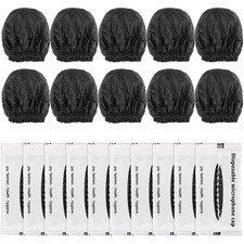 250 pcs Microphone Cover Disposable, Non - Woven Elastic Band Handheld Microp...