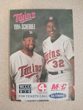 1994 Minnesota Twins Pocket Schedule Minneapolis Baseball Puckett Winfield 