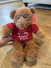 FAO Schwarz Teddy Bear With Glasses 16  NWT Vintage