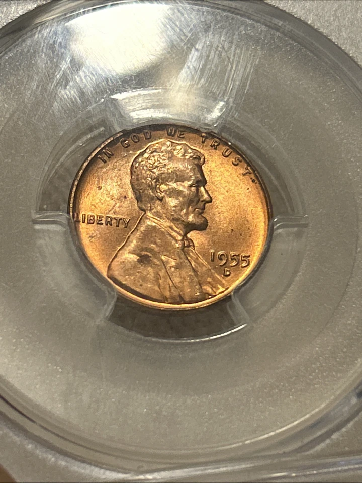 1955-D  1C RD Lincoln Wheat One Cent  PCGS MS65RD,Copper Beautiful Red Shiny | - Image 4 of 4