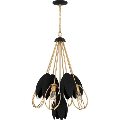Brushed Weathered Brass Four Light Pendant from the Quoizel Pendant Collection - Picture 2 of 6