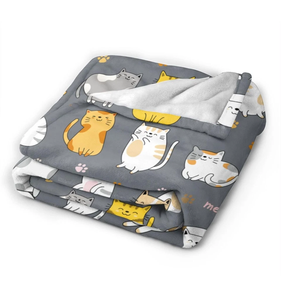Cat Pattern Throw Blanket Gifts for Men Women Boys Girls Kid Soft Warm Flanne... - Image 3 of 4
