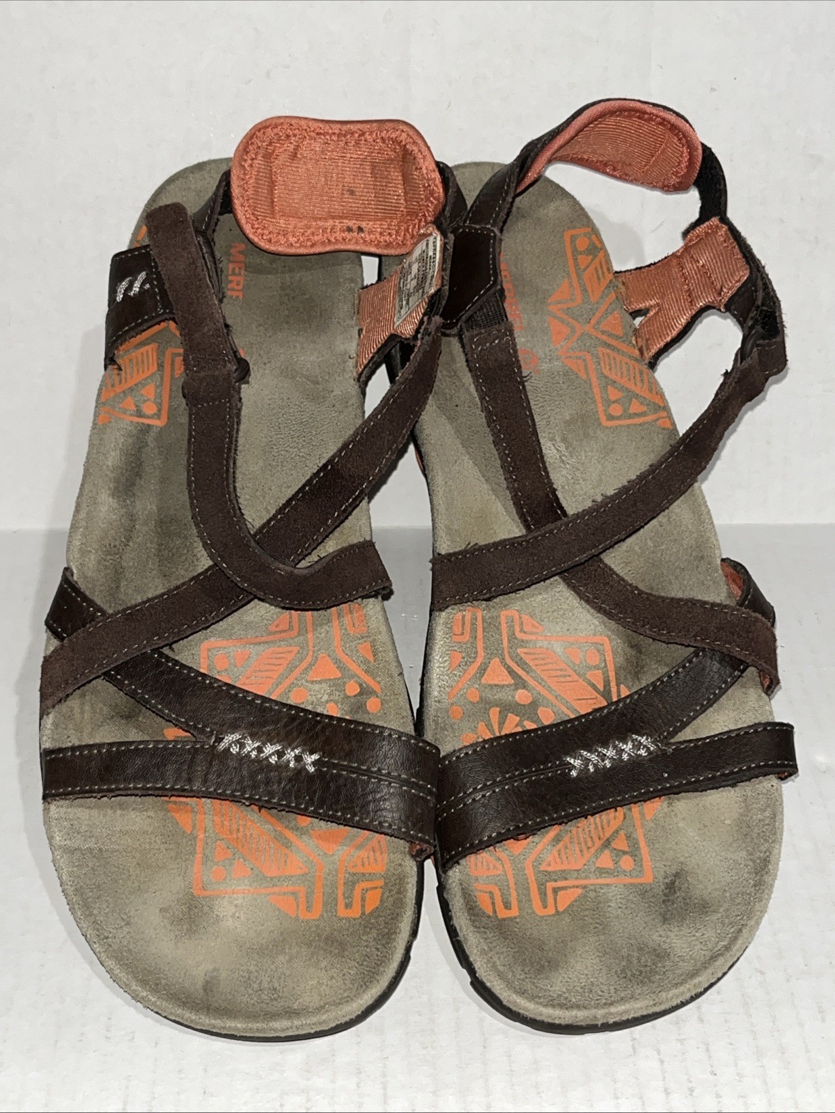 Merrell SANDSPUR sandali donna in pelle con cinturino espresso corallo 11