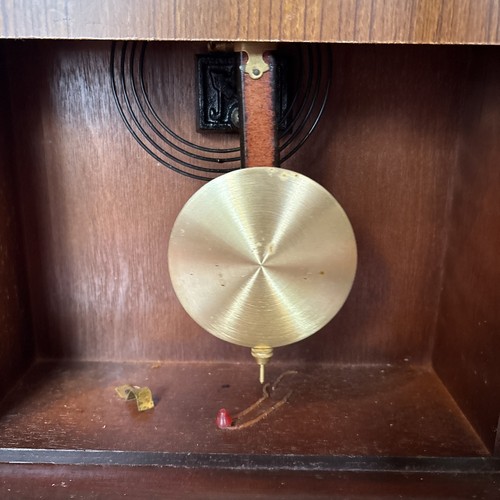 Vtg. Wang Ja Mantle Clock Wooden Pendulum W/ Key Japan For Parts - Afbeelding 11 van 16
