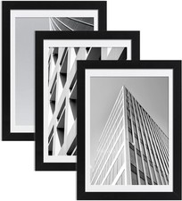 ELSKER HOME 24x36 Poster Frame Black 3 Pack, Display 20x30 Pictures with Mat
