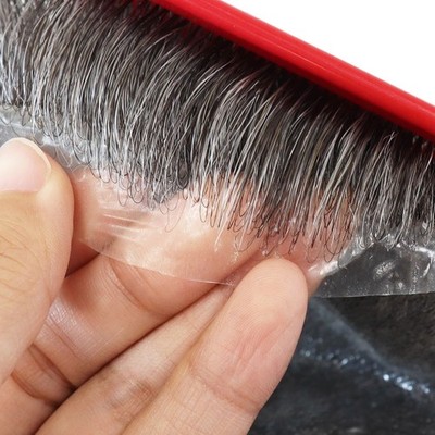 Toupee for Mens Human Hair Replacement System 0.02mm Ultra Thin Skin Hairpieces