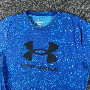 Under Armour Kids Blue Splatter Graphic T Shirt Youth YXL Loose Fit Training