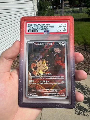 Pokémon Destined Rivals - Team Rocket's Meowth Illustration Rare PSA 10 #203/182