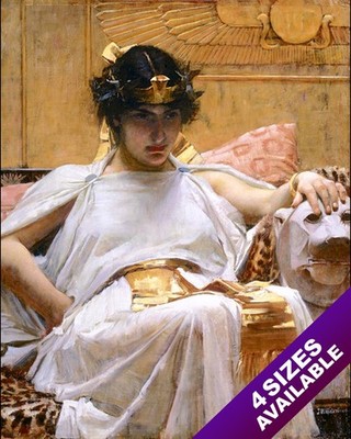 CLEOPATRA QUEEN OF EGYPT ON HER THRONE OIL PAINTING ART REAL CANVAS GICLEE PRINT