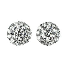 Pt900 diamond earring 1.504ct F SI2 G D0.60ct - Auth free shipping from Japan- A