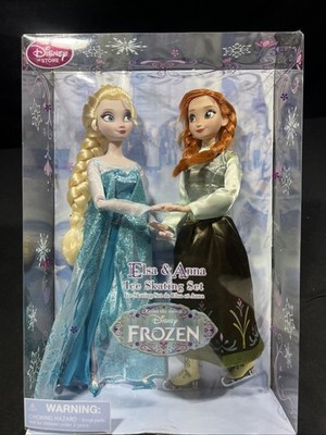 Disney Frozen Classic Dolls Elsa & Anna Ice Skating Set NIB NEW sparkly gowns