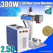 300W JPT M7 Mopa 2.5D Fiber Laser Marking Machine Ezcad3 Relief Deep Marking US