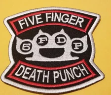 Five Finger Death Punch 5FDP Heavy Metal Band Embroidered Patch approx 3.25x3.5"