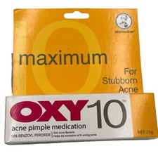 3x New OXY 10 25g - 10 Benzoyl Peroxide Stubborn Acne Pimple - Maximum Strength