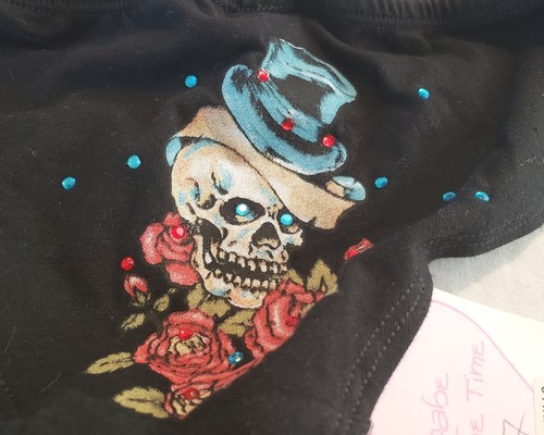 100% babe gem stone panties, Skull, Queen of bad, Blue thong - Picture 3 of 10