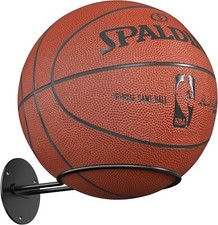 Ball Storage Holder Wall Mount: Black Room Decor for Basketball Rugby Soccer New