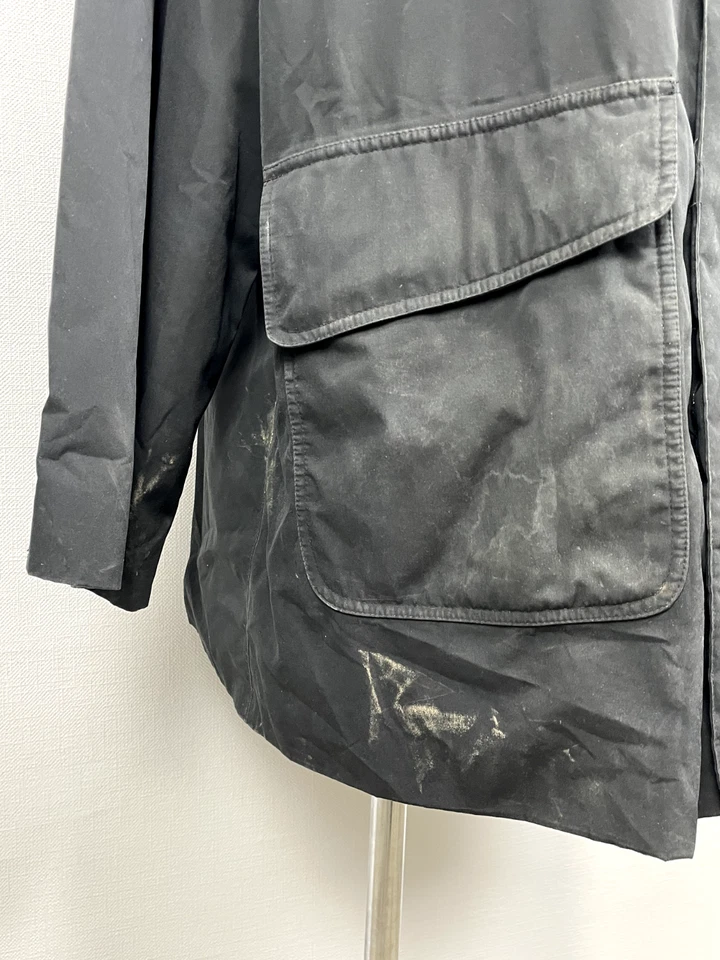 Armani Jeans Men's Full Zip Big Pockets High Neck Black Raincoat Jacket Sz US 40 - Image 4 of 4